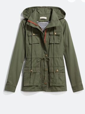 Market & Spruce Olive Utility Anorak Jacket with Hood